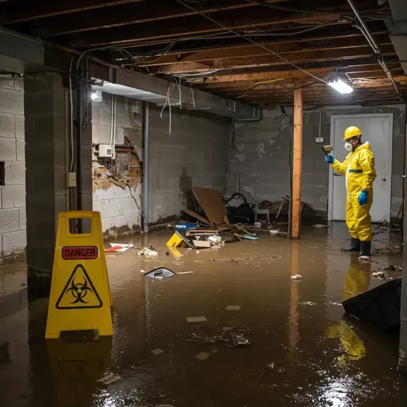 Flooded Basement Electrical Hazard in New Albany, MS Property